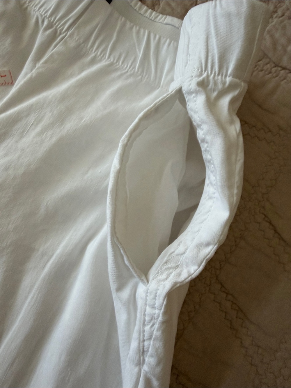 Lands' End Linen Wide-Leg Mid-Rise White Pants with pockets size 10 - Picture 3 of 8